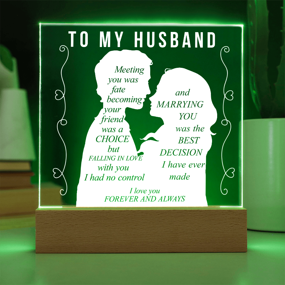 To My Husband | Square Acrylic Plaque